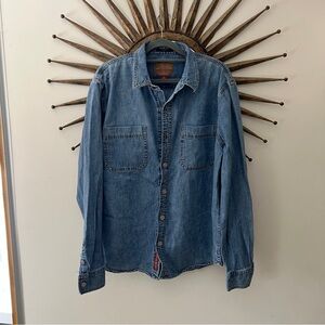 Vintage Lucky Brand Shirt women’s Large Blue Denim Button Western Shirt